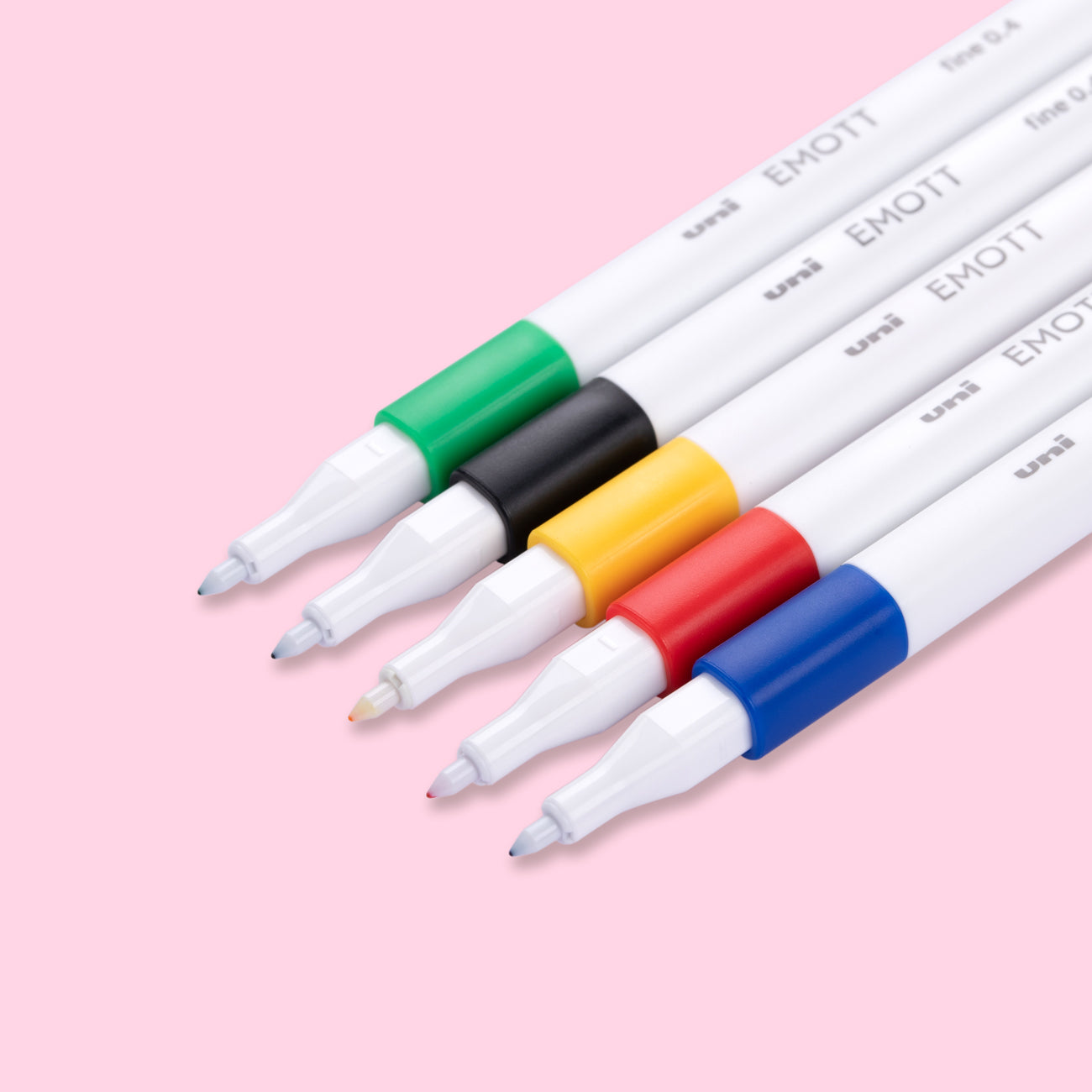 Uni Emott Ever Fine Marking Sign Pen - 0.4 mm - 5 Color Set - No.1 Vivid Color
