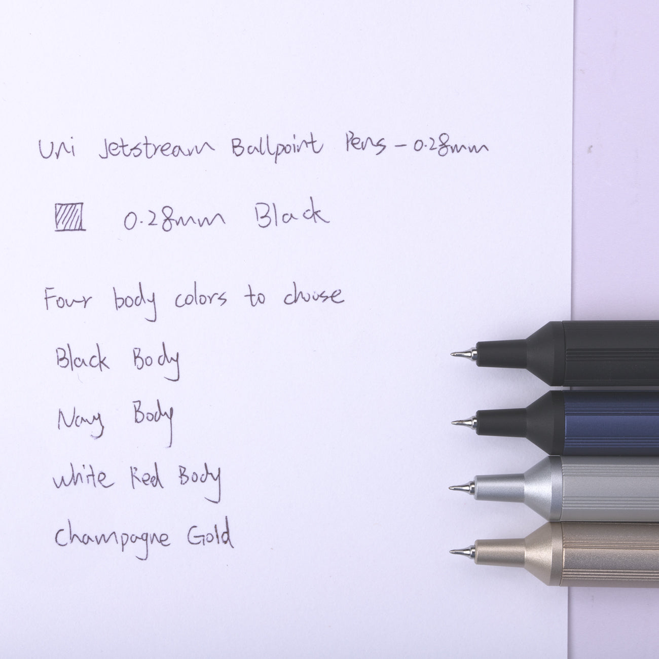 Uni Jetstream Edge Ballpoint Pen - 0.28 mm - Champagne Gold Body