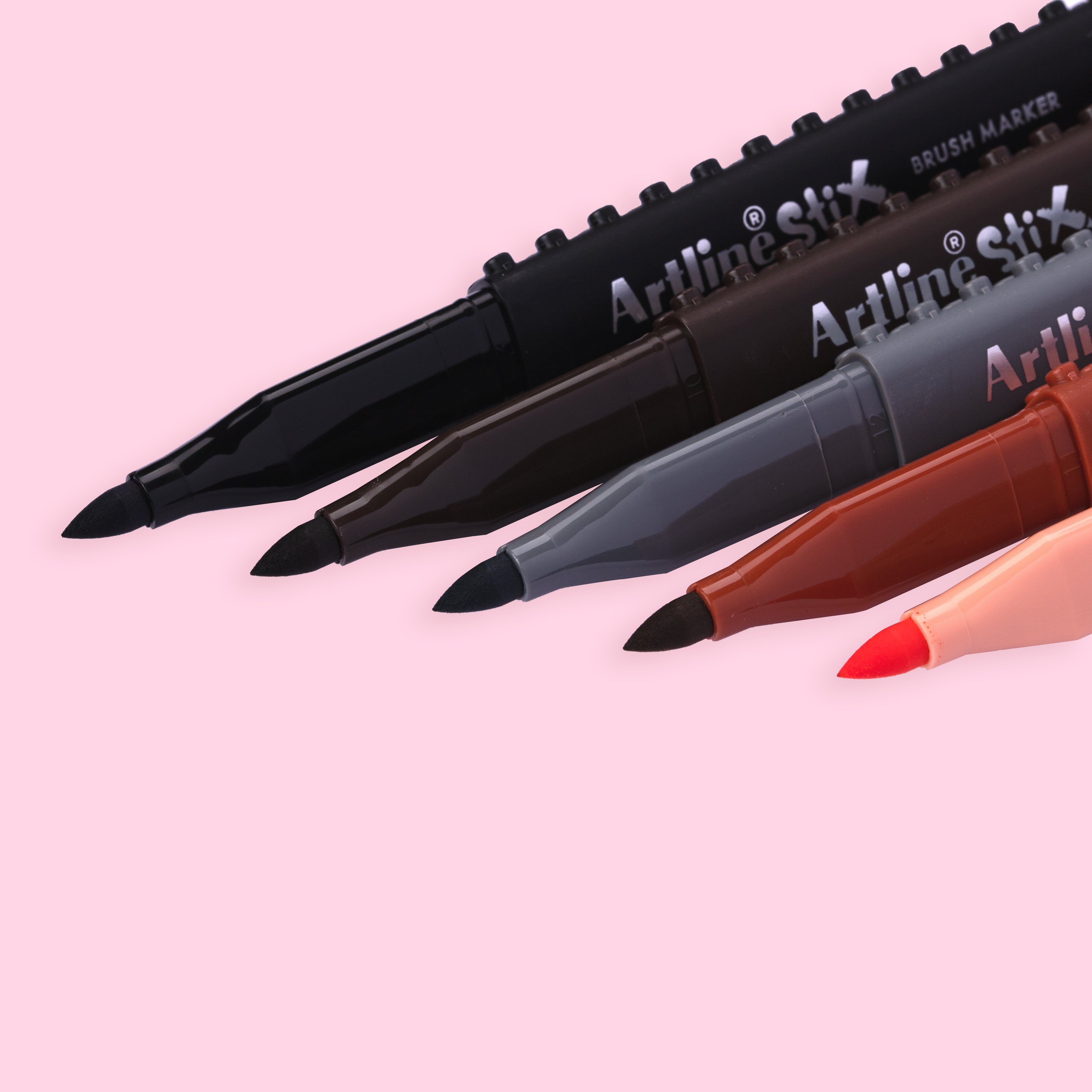Artline Stix Brush Markers, Brush Pen Set, Lettering Pens, Modern