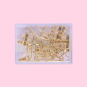 Hollow Binder Paper Clip 20 Pack - Gold - Stationery Pal