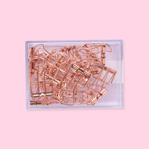 Hollow Binder Paper Clip 20 Pack - Rose Gold - Stationery Pal