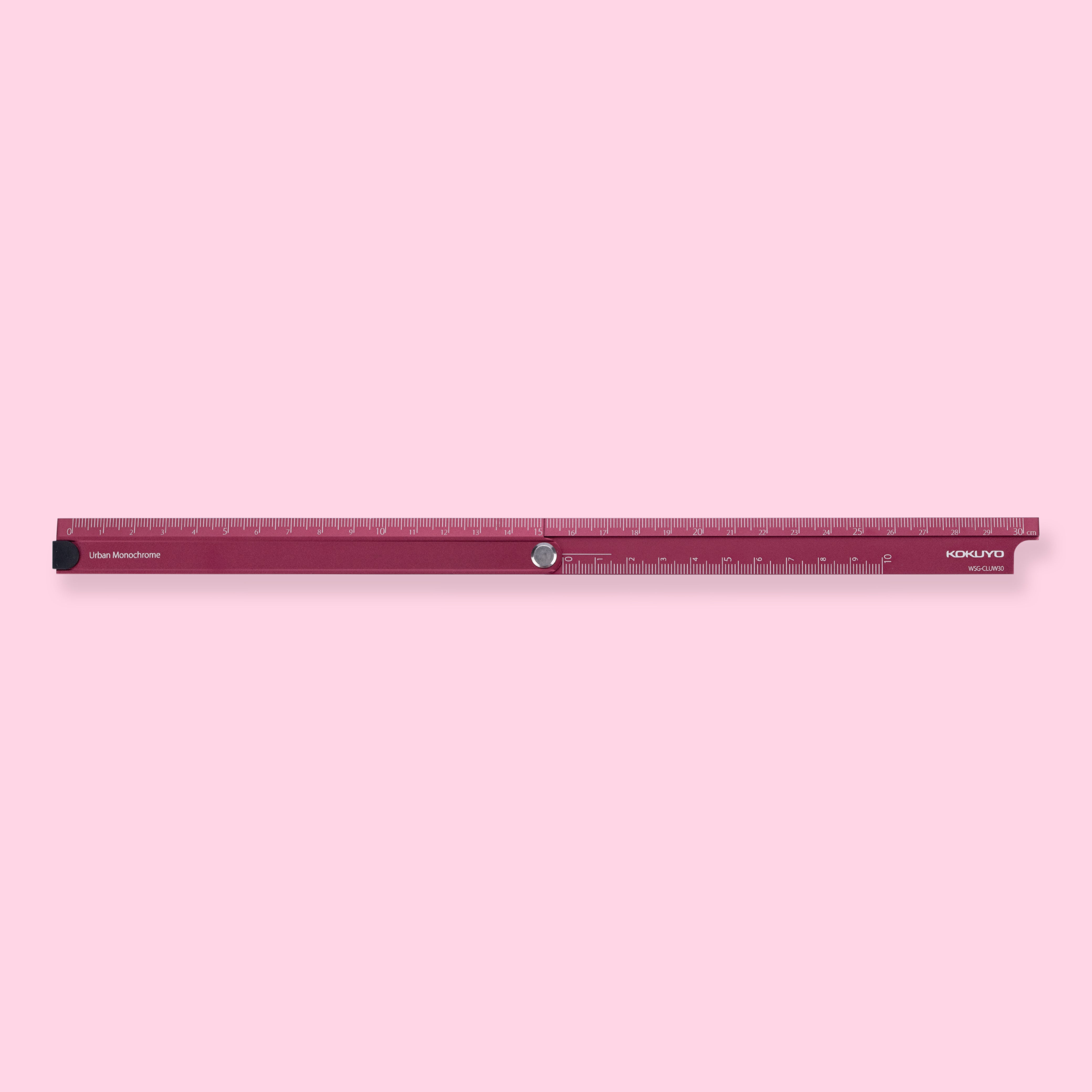 Kokuyo Aluminum Folding Ruler - 15/30 cm - Red - Stationery Pal