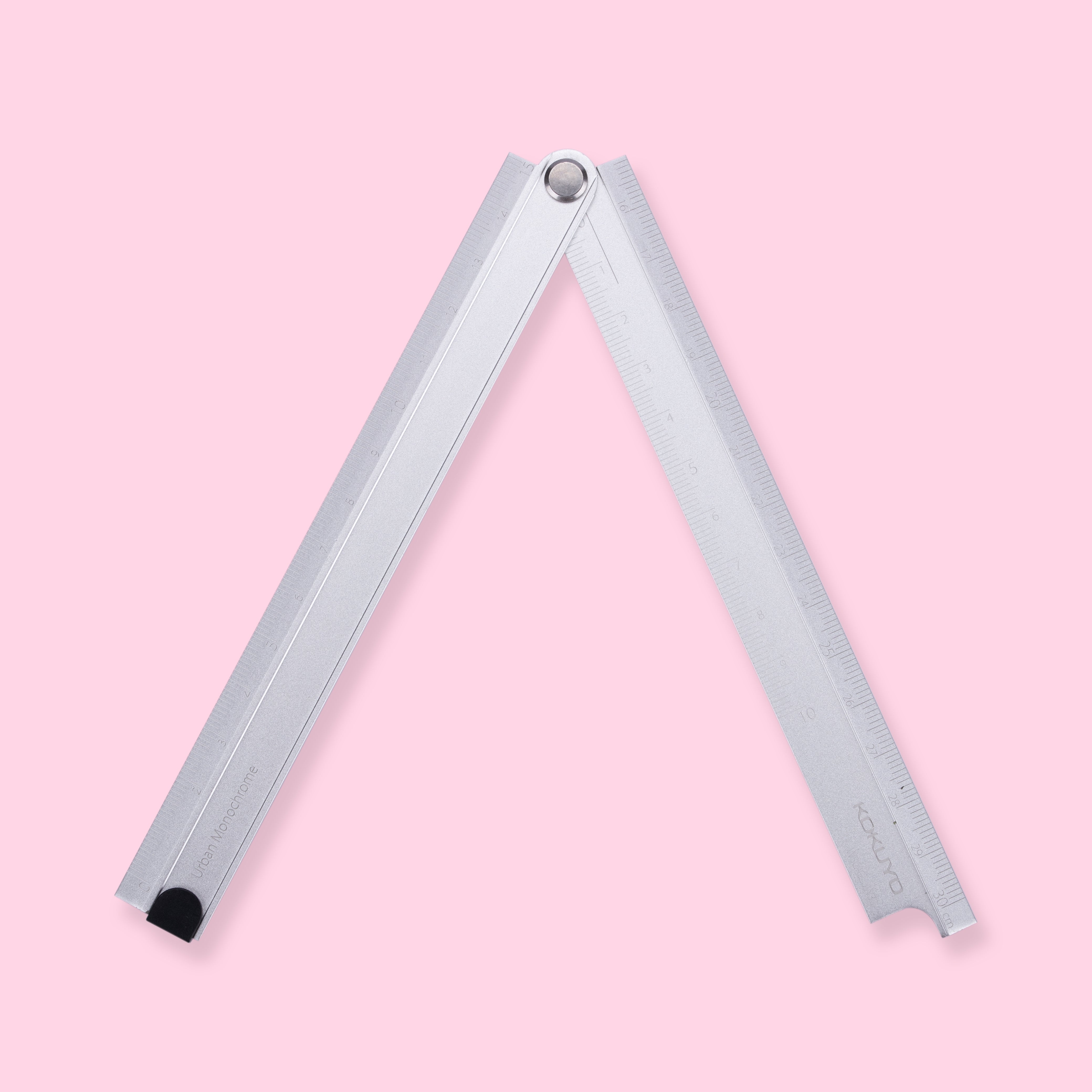 90 degree Aluminum Alloy Metal Foldable Ruler 15cm-30cm Folding Simple  Design Stationery Urban Monochrome WSG-CLUW30