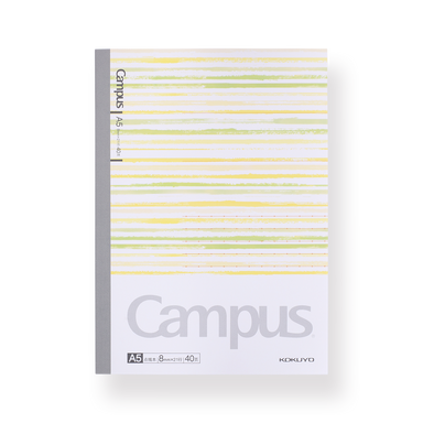 Kokuyo Campus Watercolor Notebook - A5 - 8 mm Ruled - Yellow - Stationery Pal