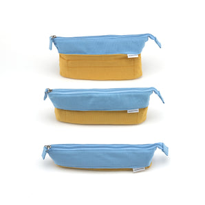 Kokuyo Novita-Oli Pen/Pencil Case - Blue + Yellow