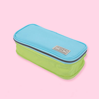 Kokuyo Pastel Cookie Expandable Pen Case - Blue+Green - Stationery Pal