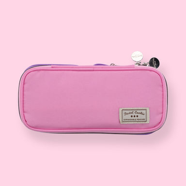 Kokuyo Pastel Cookie Expandable Pen Case - Pink+Purple - Stationery Pal