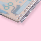 Kokuyo x Bungu Neko Loose Leaf Notebook - B6 - 4 mm Grid - Blue - Stationery Pal