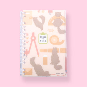 Kokuyo x Bungu Neko Loose Leaf Notebook - B6 - 4 mm Grid - Brown - Stationery Pal