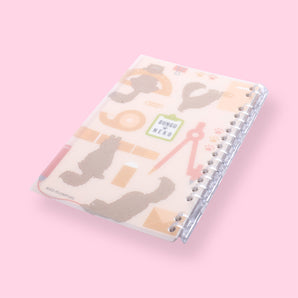 Kokuyo x Bungu Neko Loose Leaf Notebook - B6 - 4 mm Grid - Brown - Stationery Pal