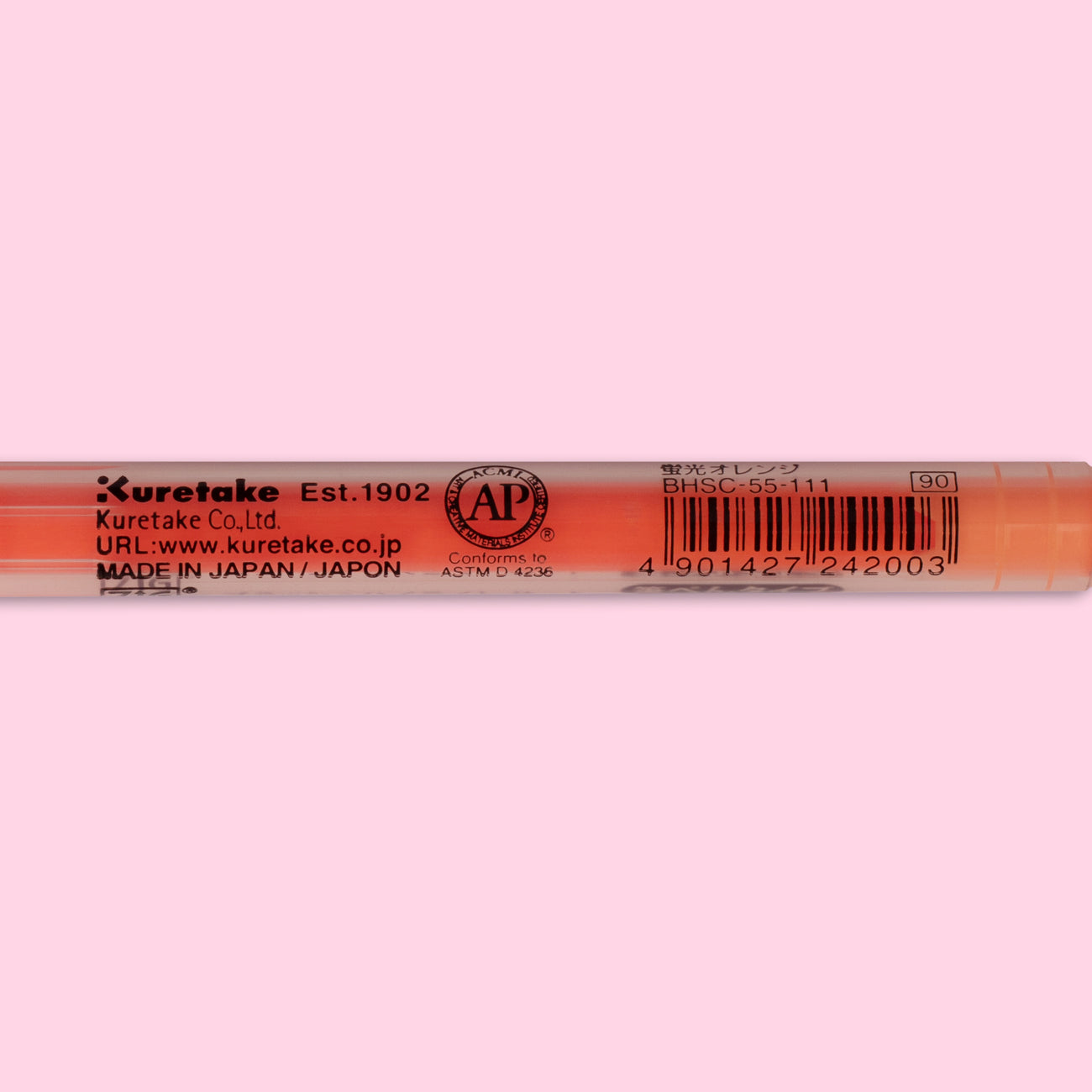 Kuretake Brush High-Lite Quick C+ Highlighter Pen - Orange