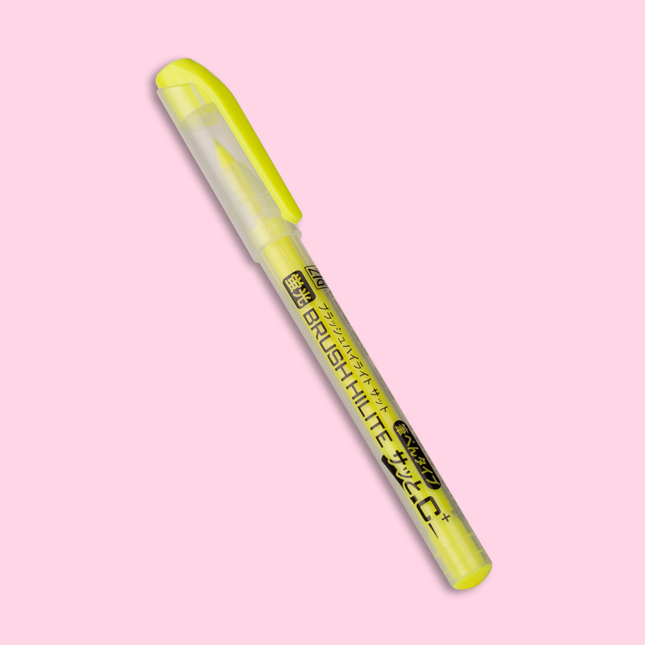Kuretake Brush High-Lite Quick C+ Highlighter Pen - Yellow