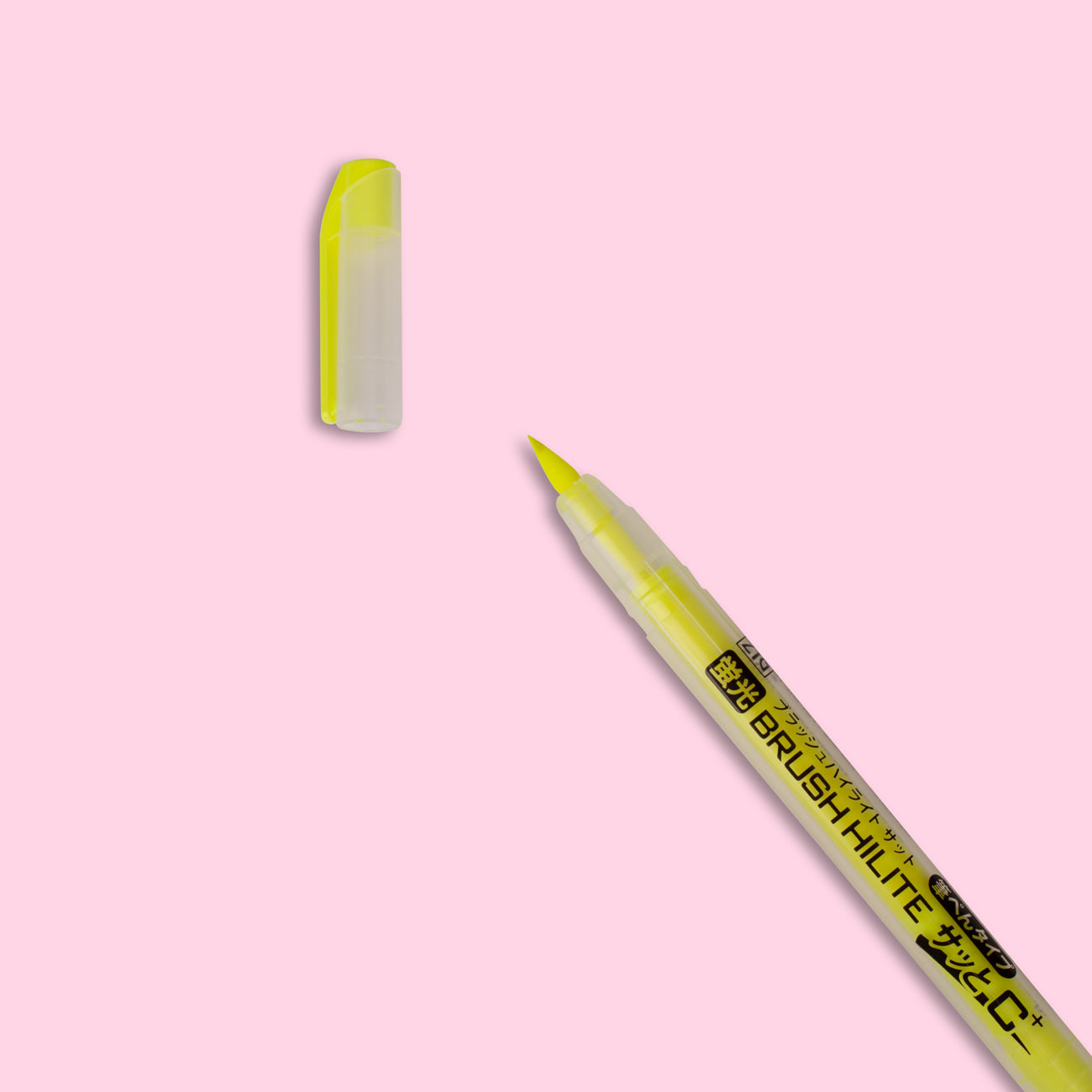 Kuretake Brush High-Lite Quick C+ Highlighter Pen - Yellow