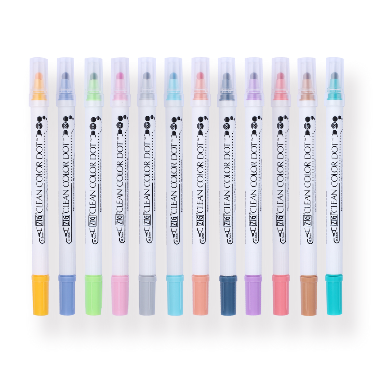 Kuretake ZIG Clean Color Dot Double-Sided Marker - 12 Color Set —  Stationery Pal