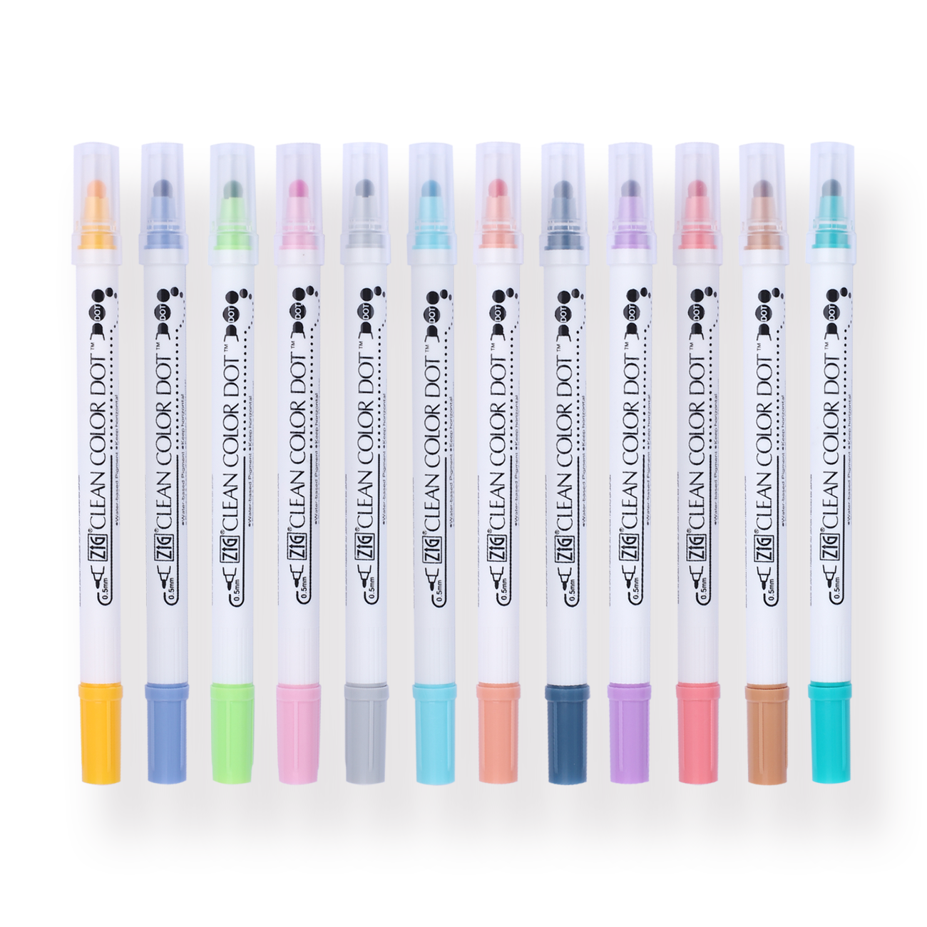 Kuretake ZIG Clean Color Dot Dual Tip Marker - 6 Metallic Color Set