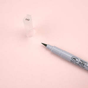 Kuretake ZIG Clean Color FB Felt Tip Brush Pen - Olive Green - 043 - Stationery Pal