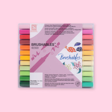 Kuretake Zig Brushables Brush Pen - 24 Colors Set - Stationery Pal