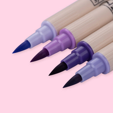 Kuretake Zig Brushables Brush Pen - 4 Colors Purple Set - Stationery Pal
