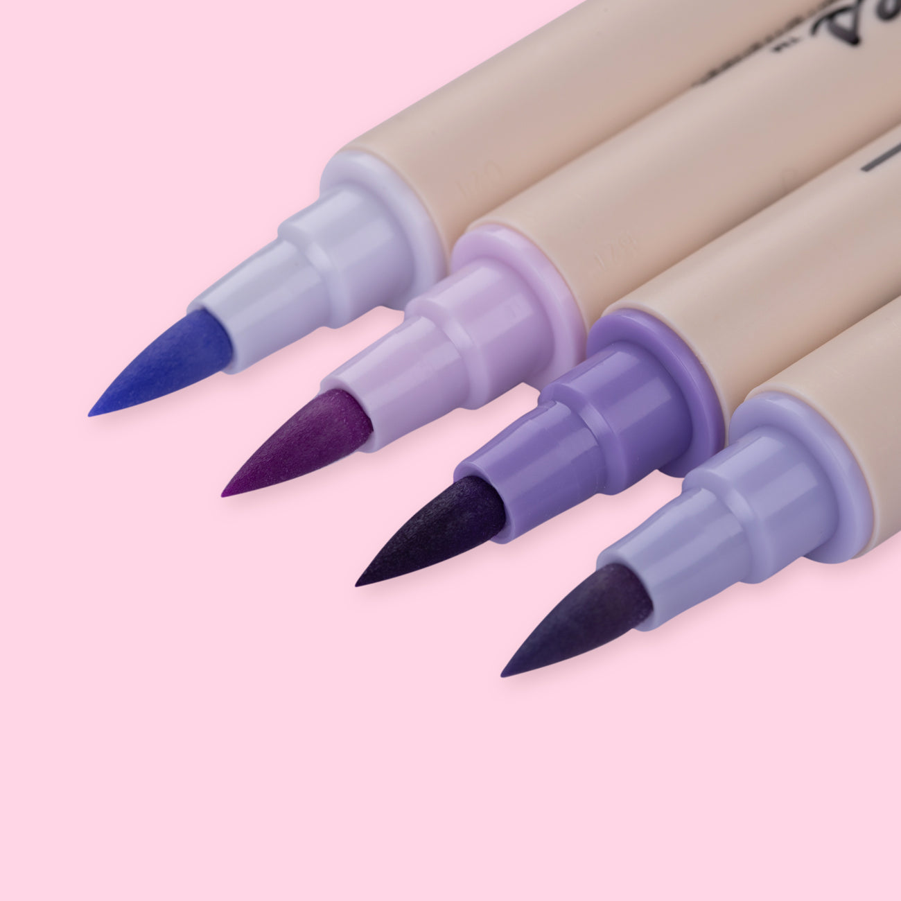 Kuretake Zig Brushables Brush Pen - 4 Colors Purple Set