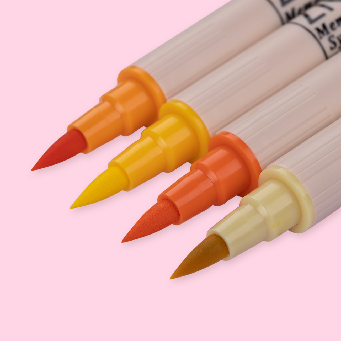 Kuretake Zig Brushables Brush Pen - 4 Colors Yellow Set
