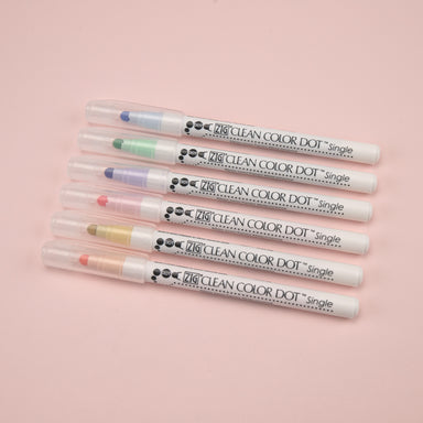 Kuretake Zig Clean Colour Dot Single Marker -  6 Colors Set