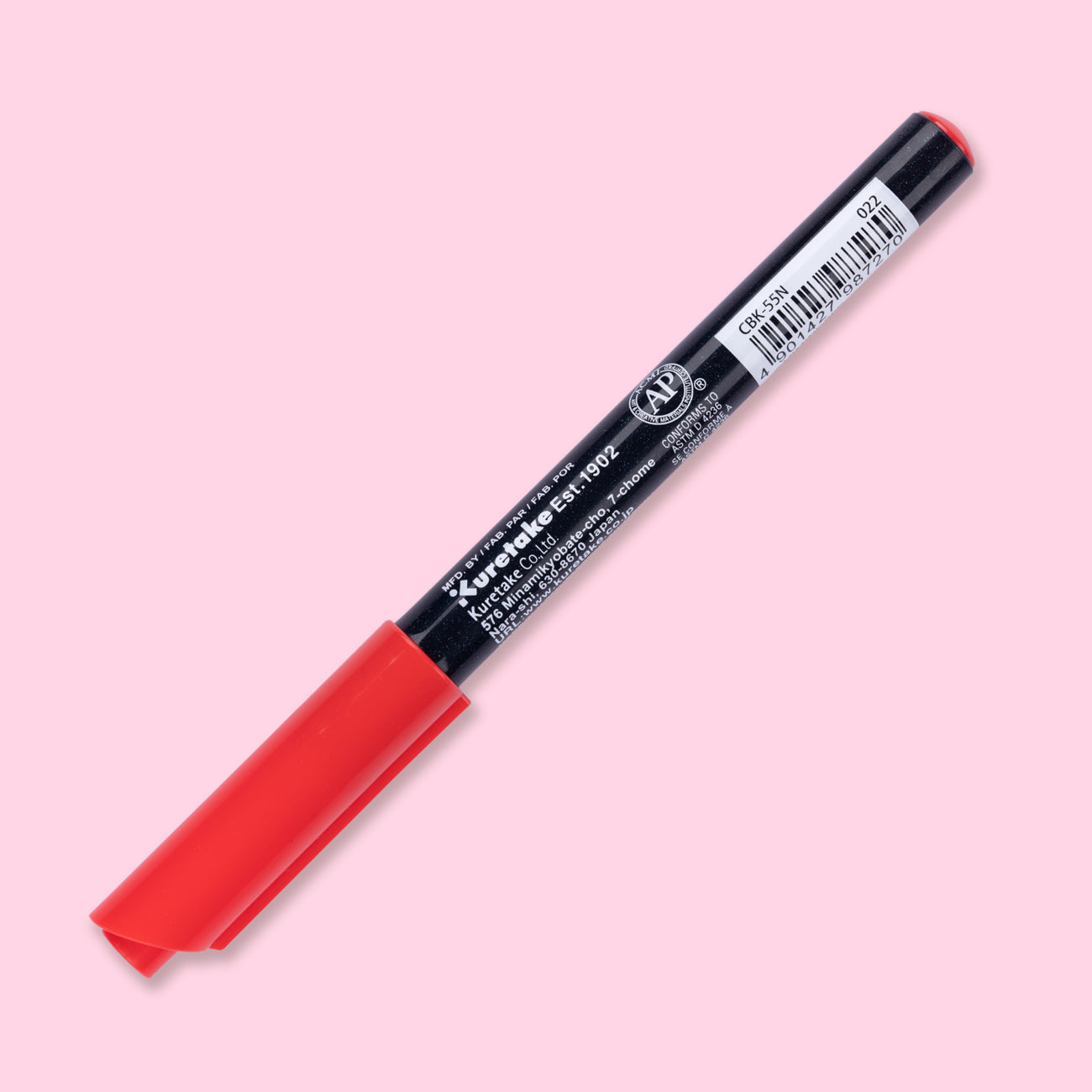 Kuretake Zig Fudebiyori Brush Pen - Carmine Red 022 - Stationery Pal