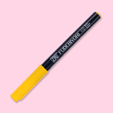 Kuretake Zig Fudebiyori Brush Pen - Yellow 050 - Stationery Pal