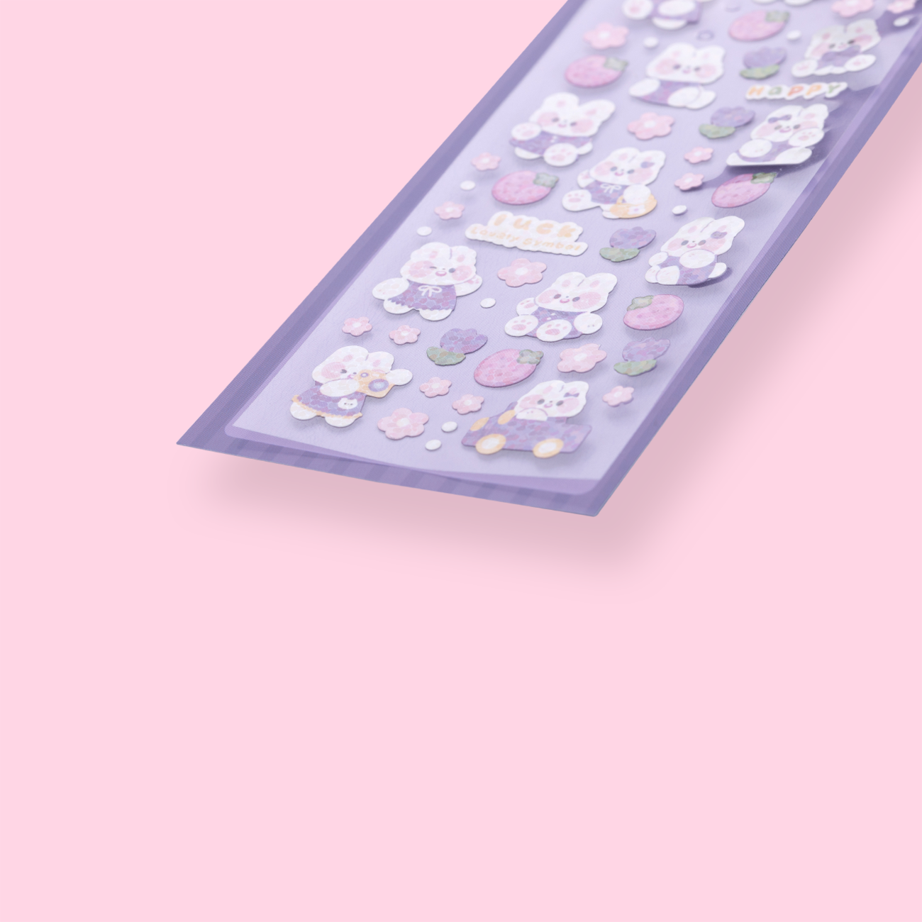 Holographic Cute Bunny Stickers - Purple - Stationery Pal