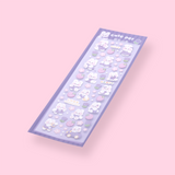 Holographic Cute Bunny Stickers - Purple - Stationery Pal