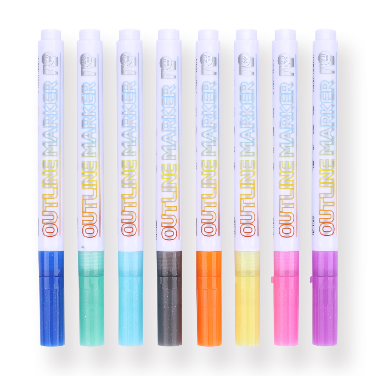12 Colors Metallic Glitter Colorful Color Outline Marker Kawaii Art Marker  Double Line Pen For School Drawing Art Supplies Pen