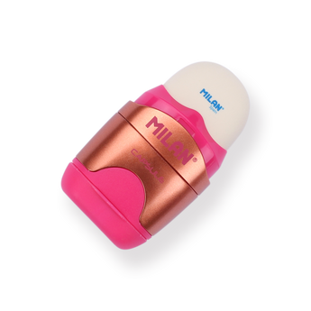 Milan Capsule Sharpener + Eraser Copper - Pink - Stationery Pal