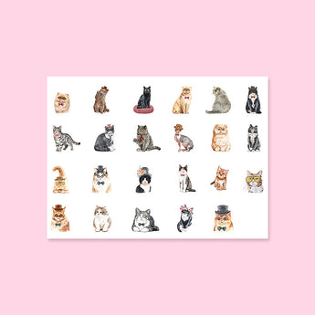 Mini Sticker Pad - Vintage Cat - Stationery Pal