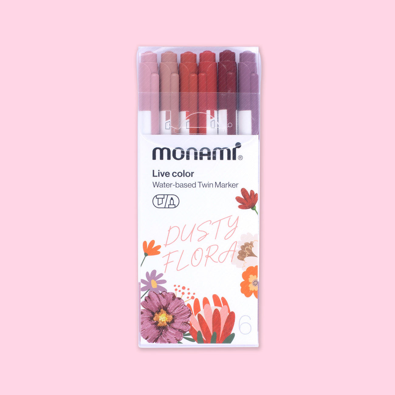 Monami Dual Tip Marker- Gray Mood - Set of 6
