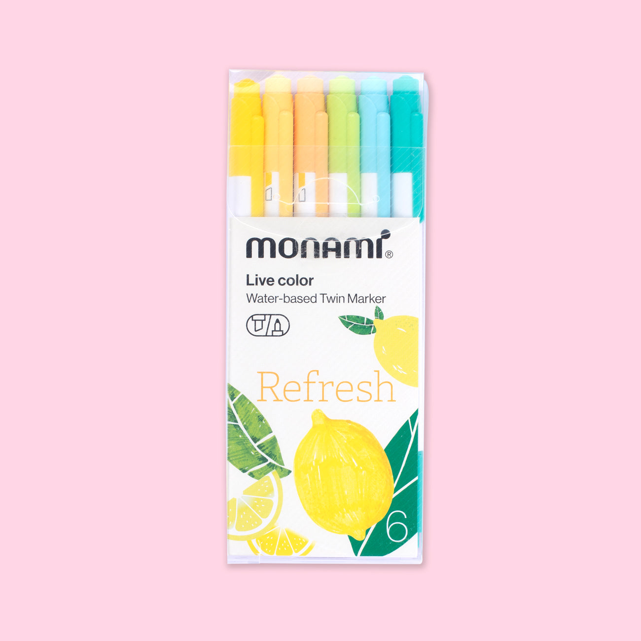Monami Dual Tip Marker- Refresh - Set of 6