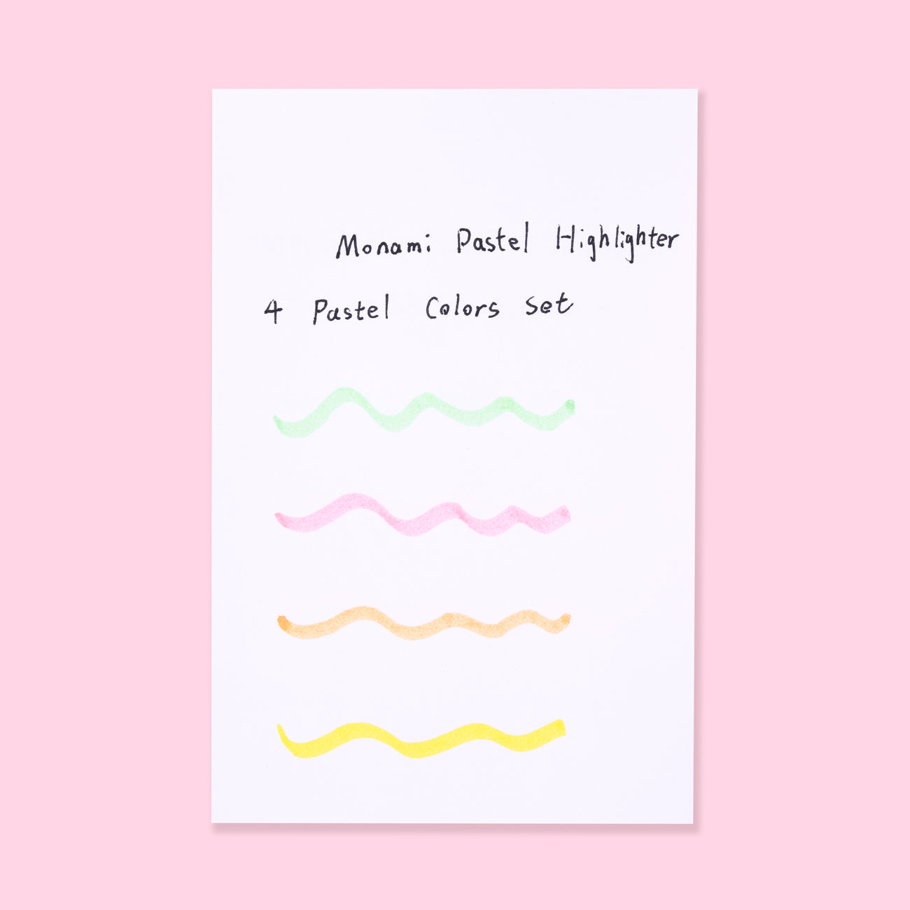 Monami Pastel Highlighter - 4 Pastel Colors Set