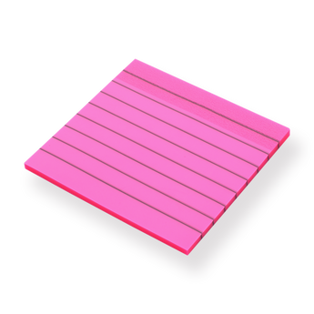 Neon Color Sticky Notes - Ruled - Red - Stationery Pal