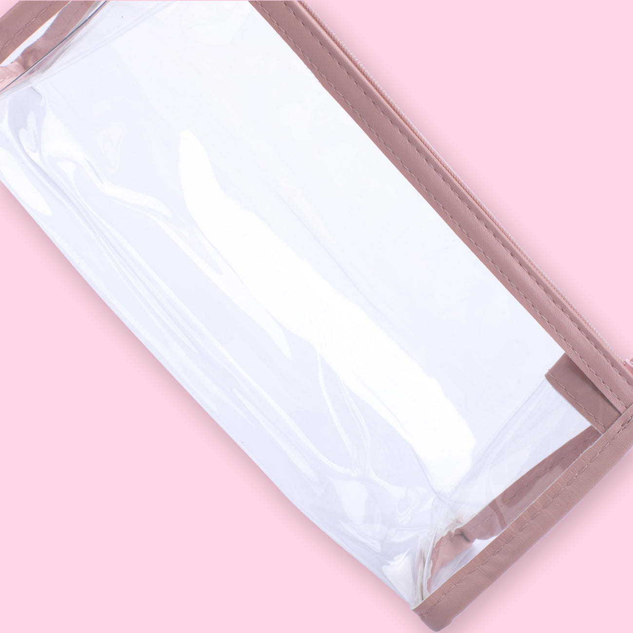 PVC Transparent Pencil Case - Pink