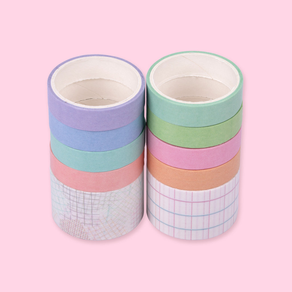 7 Pastel Colors Washi Tape 12 Rolls Set — A Lot Mall