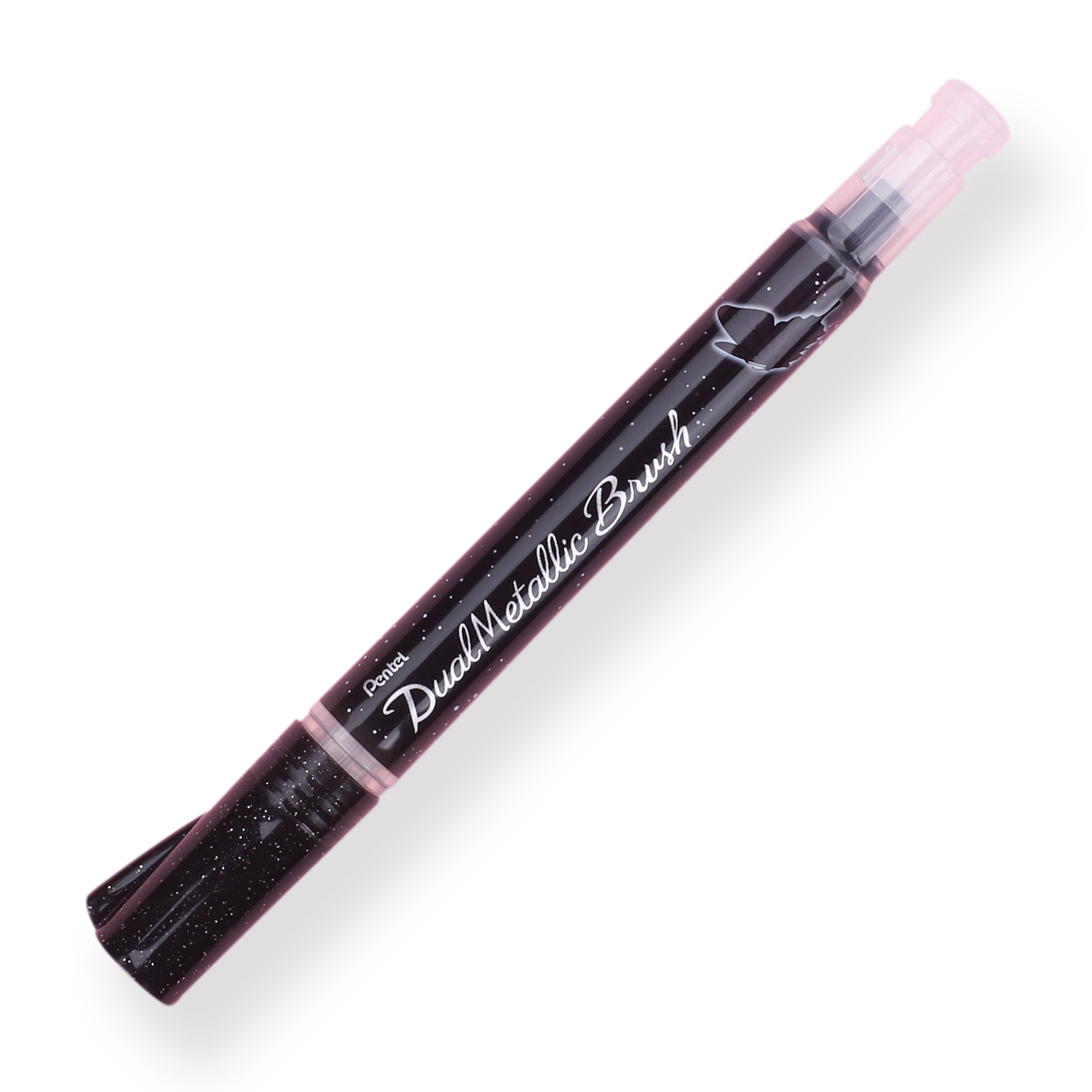 Pentel Dual Metallic Brush Pen - Black + Metallic Red - Stationery Pal
