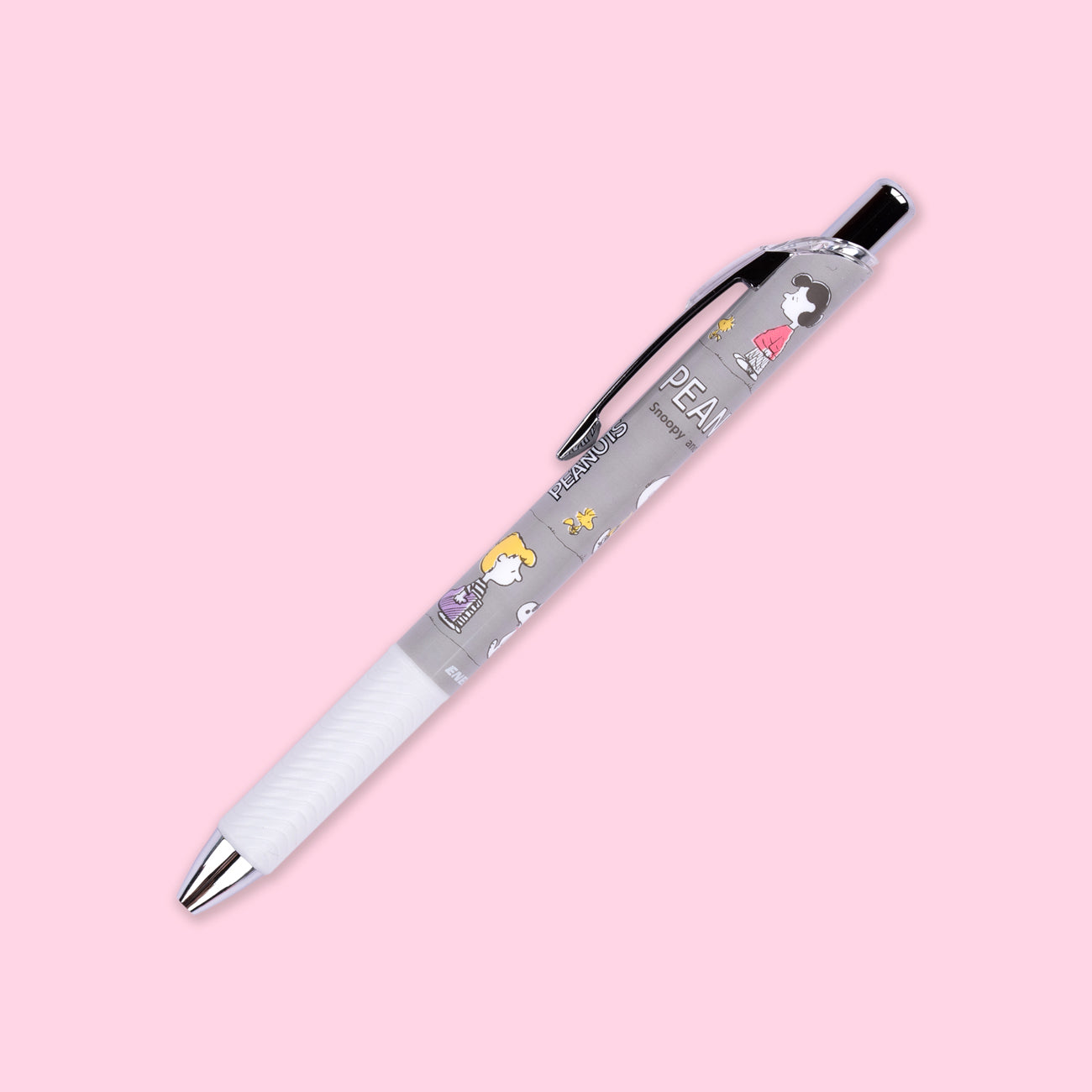 Pentel EnerGel Snoopy Limited Edition Gel Pen - 0.5 mm - Black Ink - Light Gray Grip