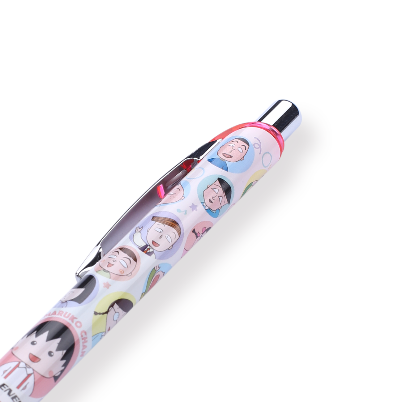 Pentel Energel × Chibi Maruko-chan Limited Edition Gel Pen - 0.5 mm - Pink Body - Stationery Pal