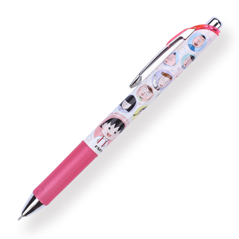 Pentel Energel × Chibi Maruko-chan Limited Edition Gel Pen - 0.5 mm - Pink Body - Stationery Pal