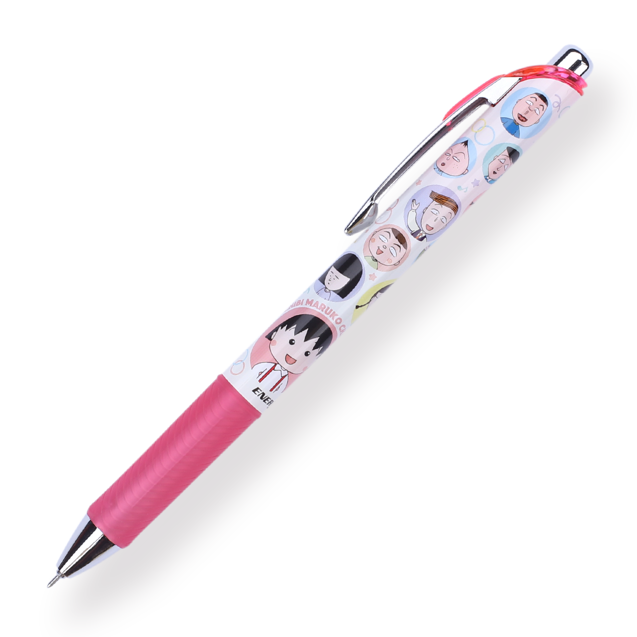 Pentel Energel × Chibi Maruko-chan Limited Edition Gel Pen - 0.5 mm - Pink Body - Stationery Pal