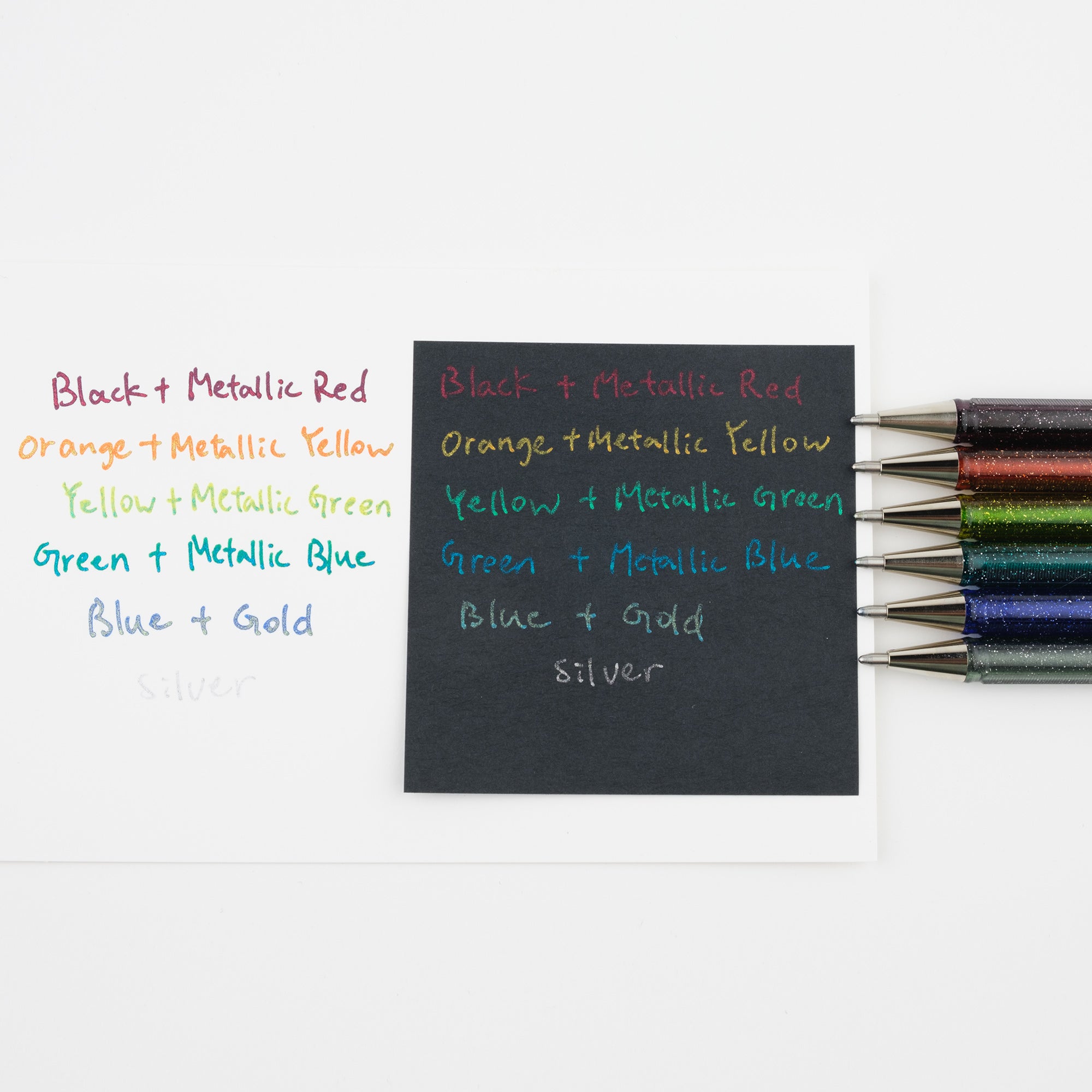 Pentel Hybrid Dual Metallic Gel Pen 1.0mm - Pink + Metallic Blue Swatch