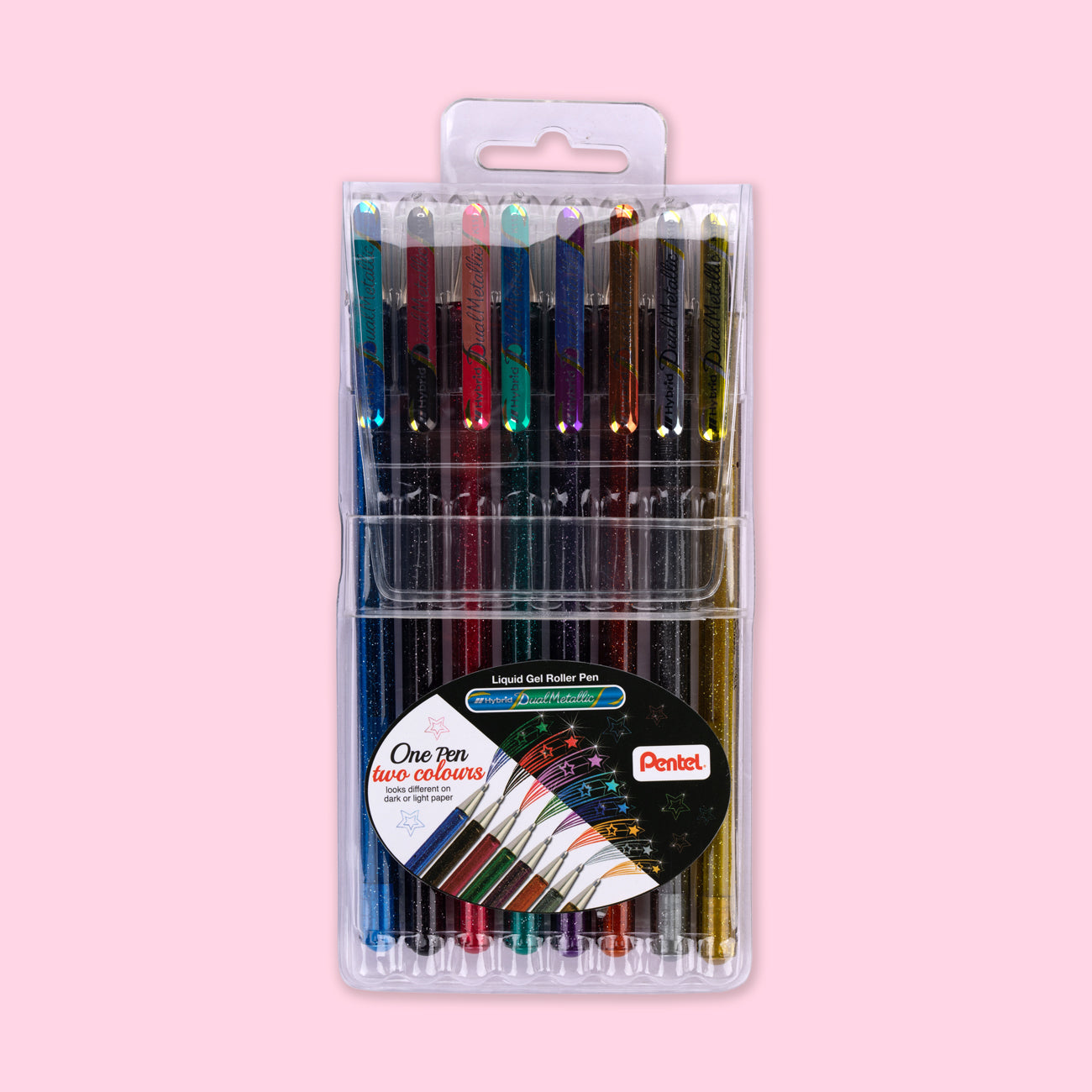 Pentel Hybrid Dual Metallic Gel Pen 1.0mm - 8 Color Set