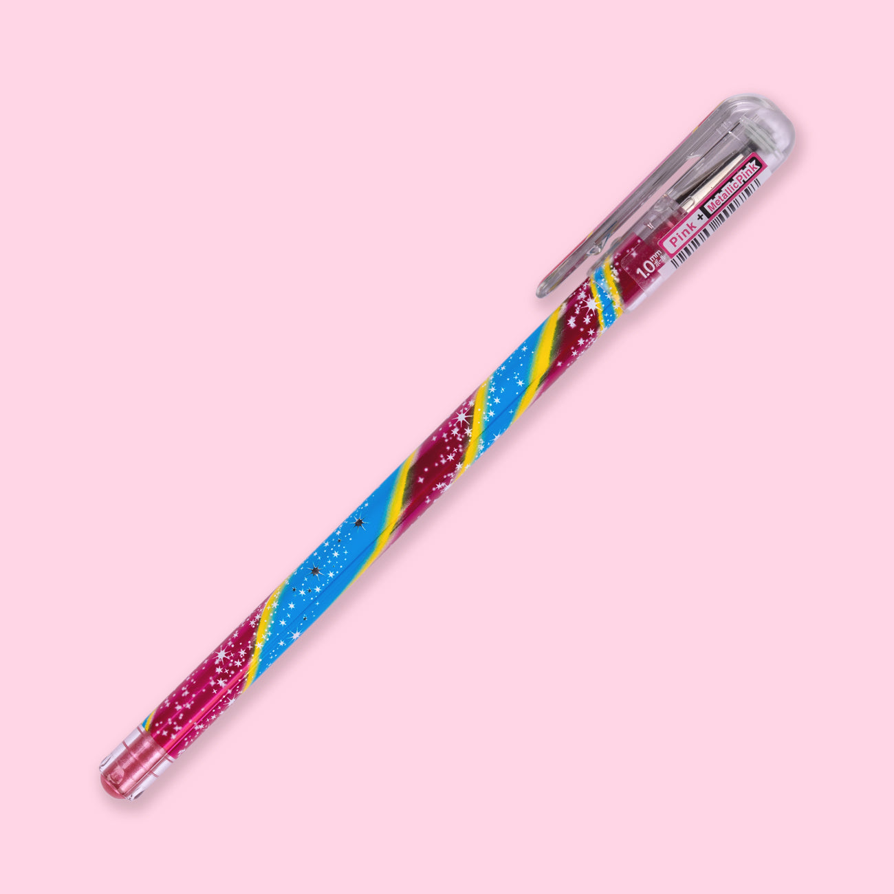 Pentel Hybrid Dual Metallic Pen Limited Design - 1.0 mm - Pink + Metallic Pink