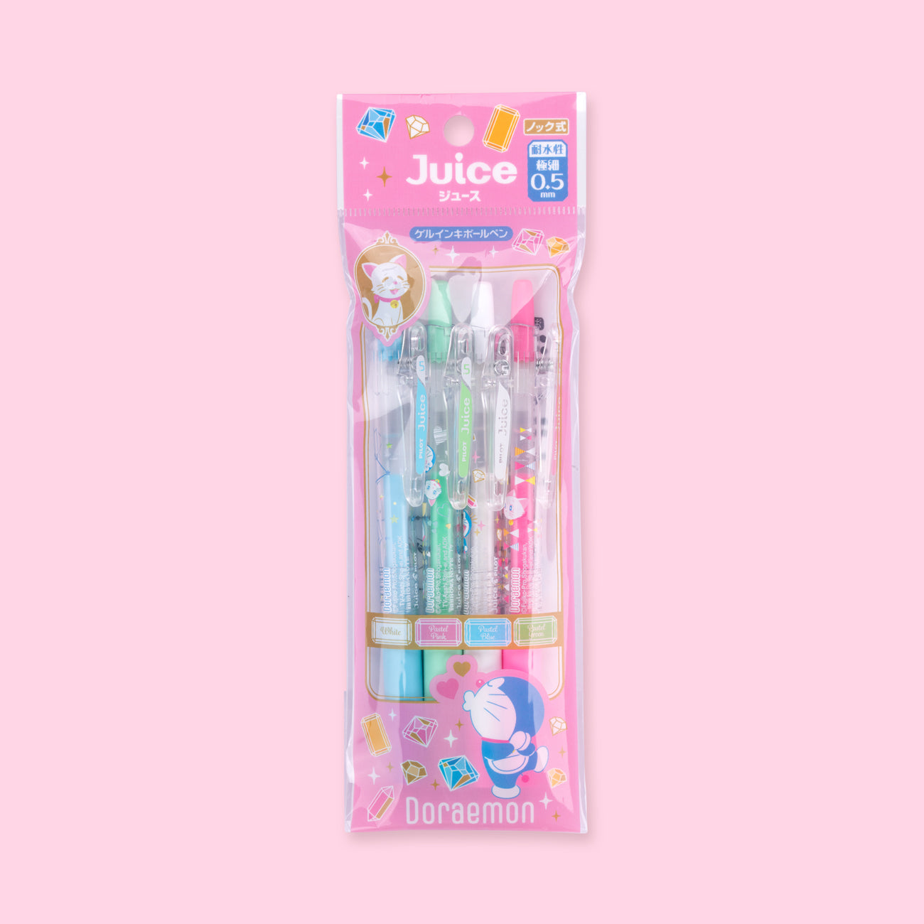 Pilot Juice Gel Pen 0.5mm - Doraemon Pink Set