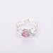 Pink Heart-shaped Gemstone Open Ring