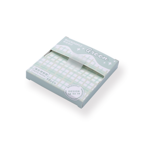 Plaid Pull-Out Sticky Notes - Green - Stationery Pal