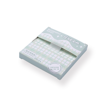 Plaid Pull-Out Sticky Notes - Green - Stationery Pal